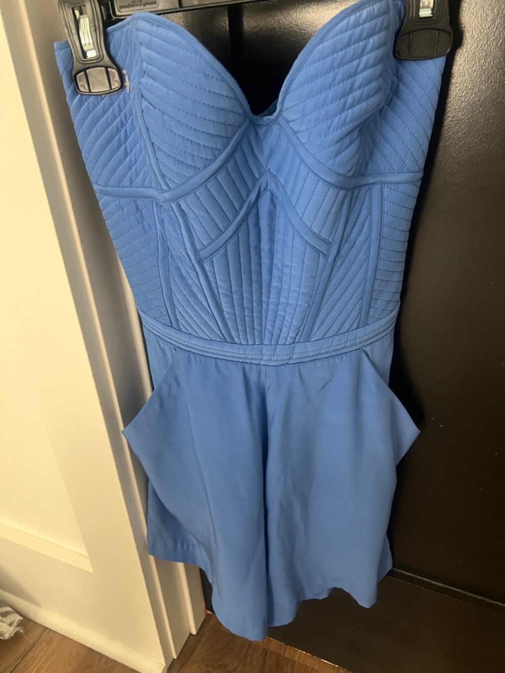Parker Light Blue Quilted Bustier One-Piece